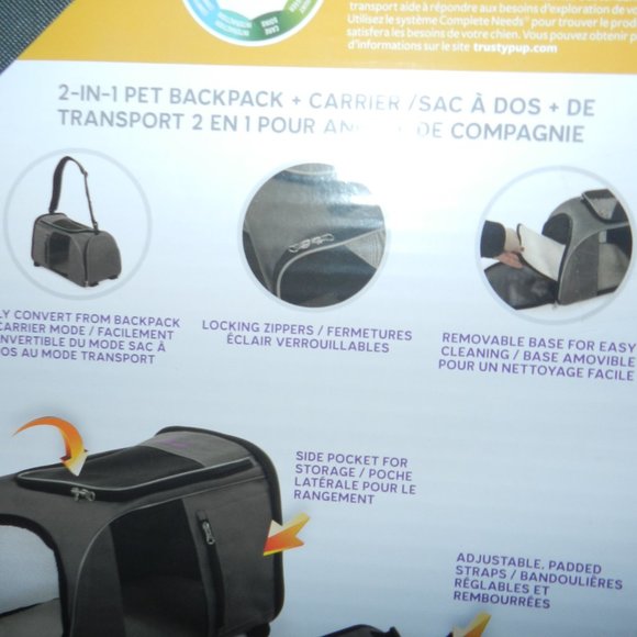 Trusty Pup 2 in 1 Cat Dog Medium Pet Backpack & Carrier NWT/NEW - Picture 11 of 16